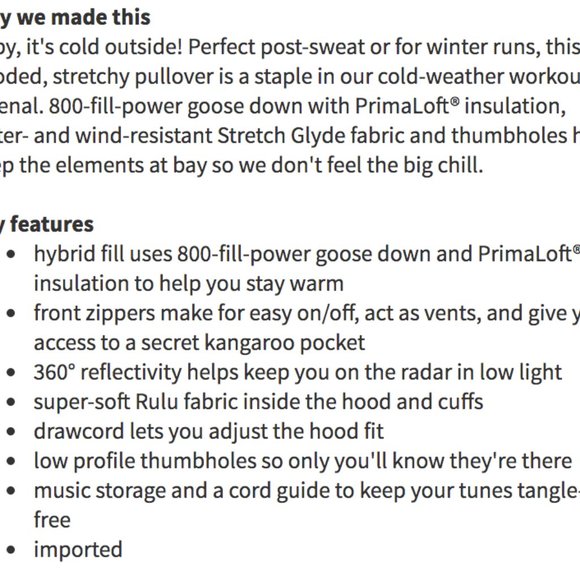 Lululemon Pullover Puffy - Picture 5 of 5